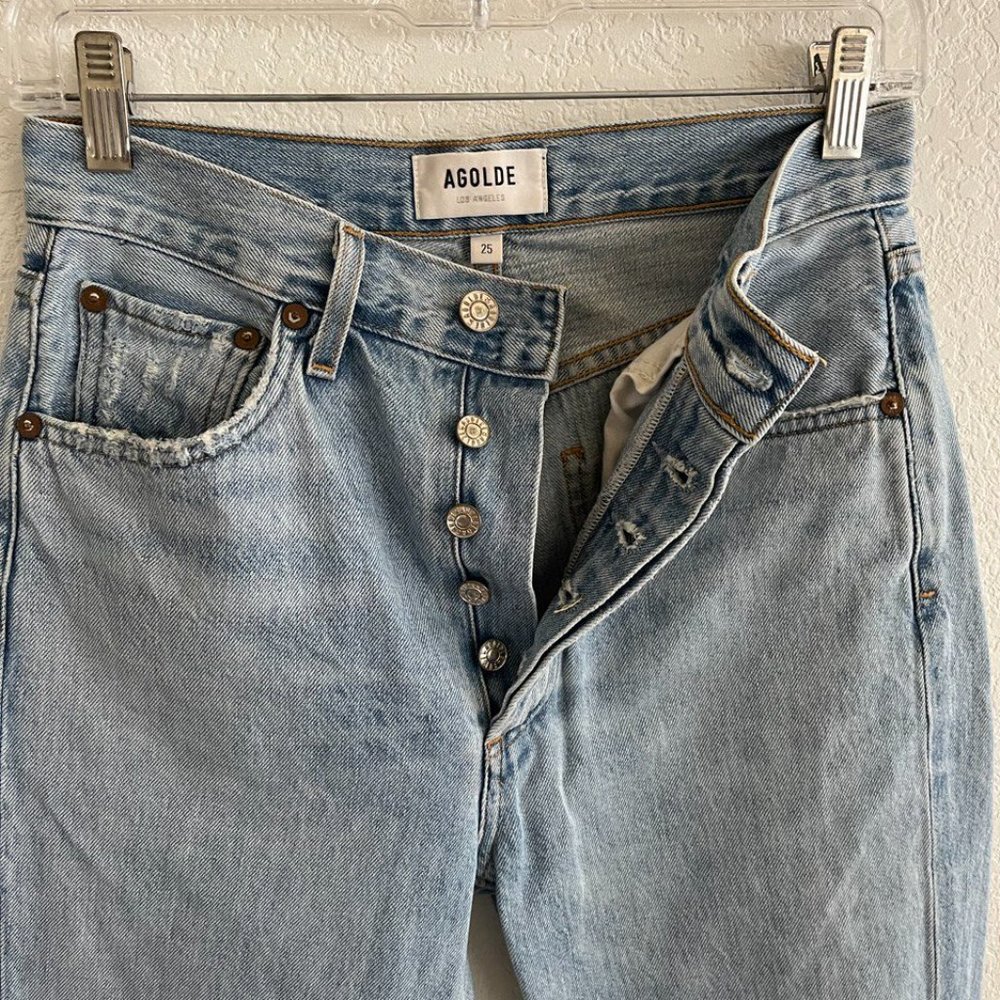 AGOLDE Riley High Rise Straight Crop Denim Jeans - Picture 5 of 8